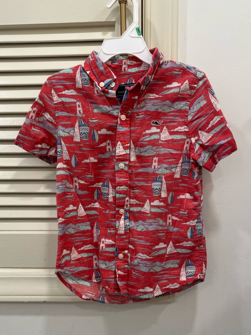Vineyard Vines Sailboat Print Short-Sleeve Button-Down